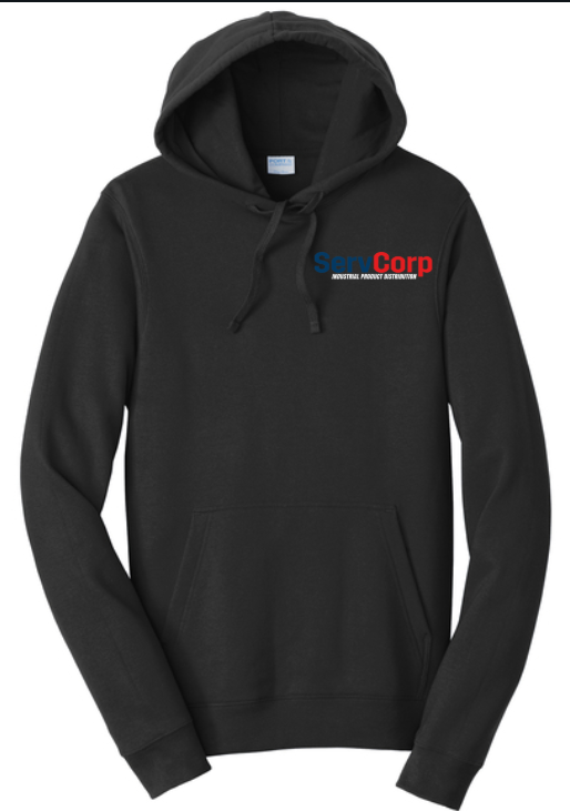Port & Company Men's Jet Black Fan Favorite Fleece Pullover Hooded Sweatshirt PC850H