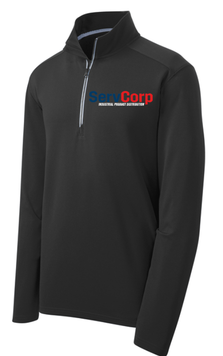 Sport-Tek Men's Black Textured 1/4-Zip Pullover - ST860
