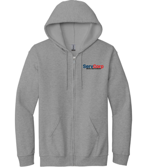 Gildan Men's Sport Grey Heavy Blend 50/50 Full Zip Hoodie - 18600