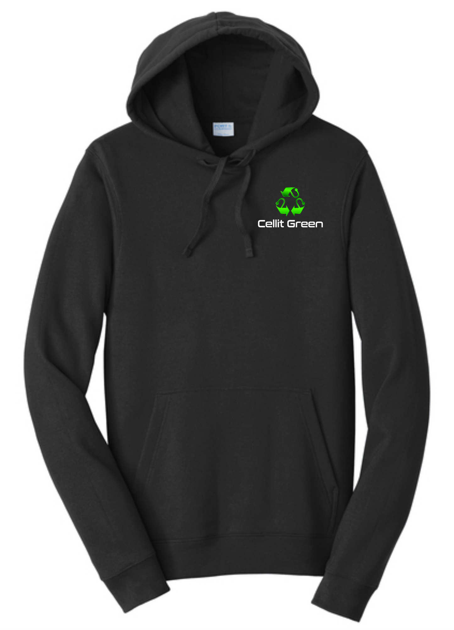 Port & Company Men's Jet Black Fan Favorite Fleece Pullover Hooded Sweatshirt PC850H