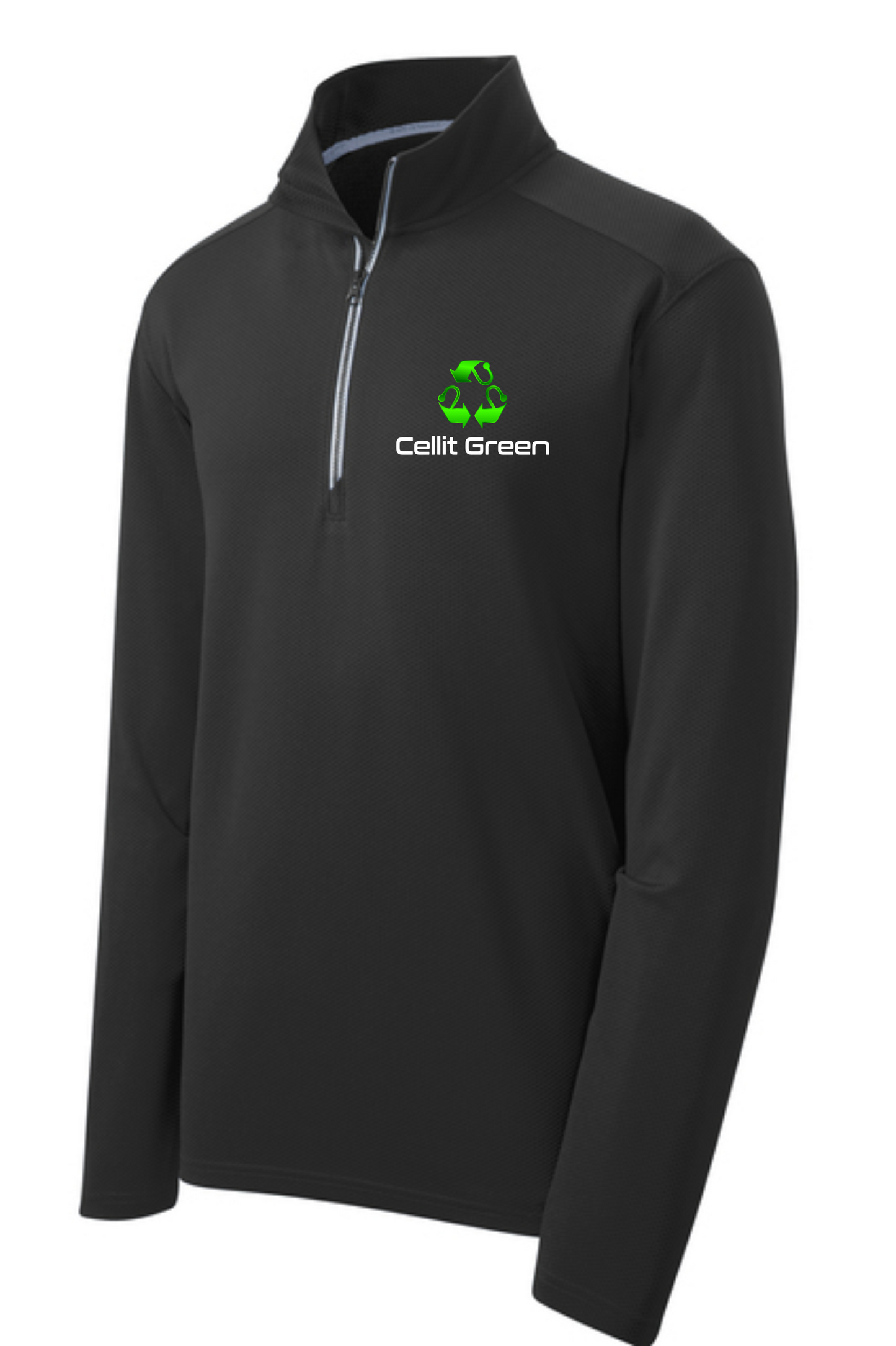 Sport-Tek Men's Black Textured 1/4-Zip Pullover - ST860