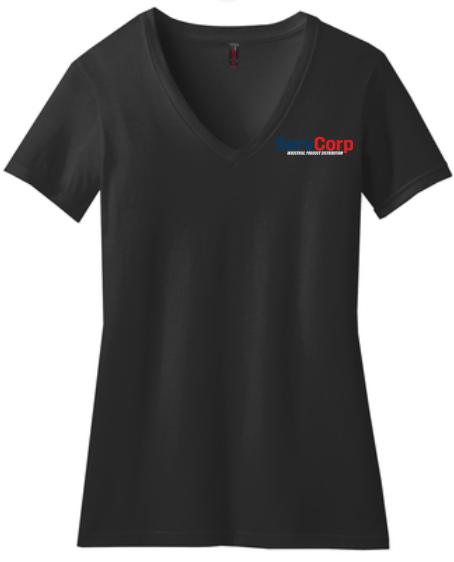 District® Women’s Perfect Blend® CVC V-Neck Tee DM1190L