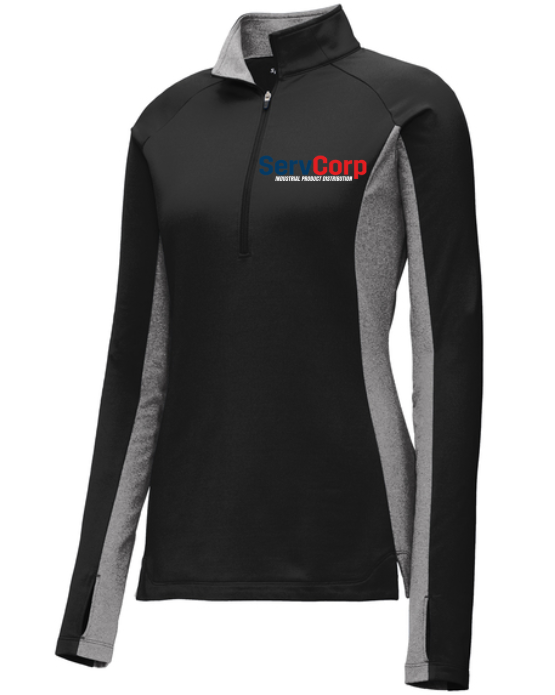 Sport-Tek Women's Black Sport-Wick Stretch 1/2-Zip Pullover - LST854