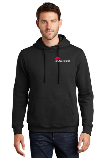 Port & Company Men's Jet Black Fan Favorite Fleece Pullover Hooded Sweatshirt PC850H