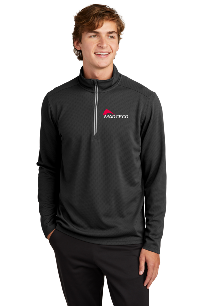 Sport-Tek Men's Black Textured 1/4-Zip Pullover - ST860