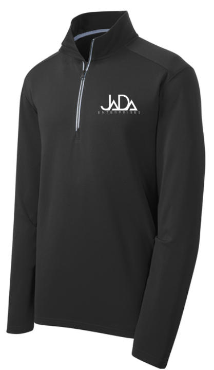 Sport-Tek Men's Black Textured 1/4-Zip Pullover - ST860