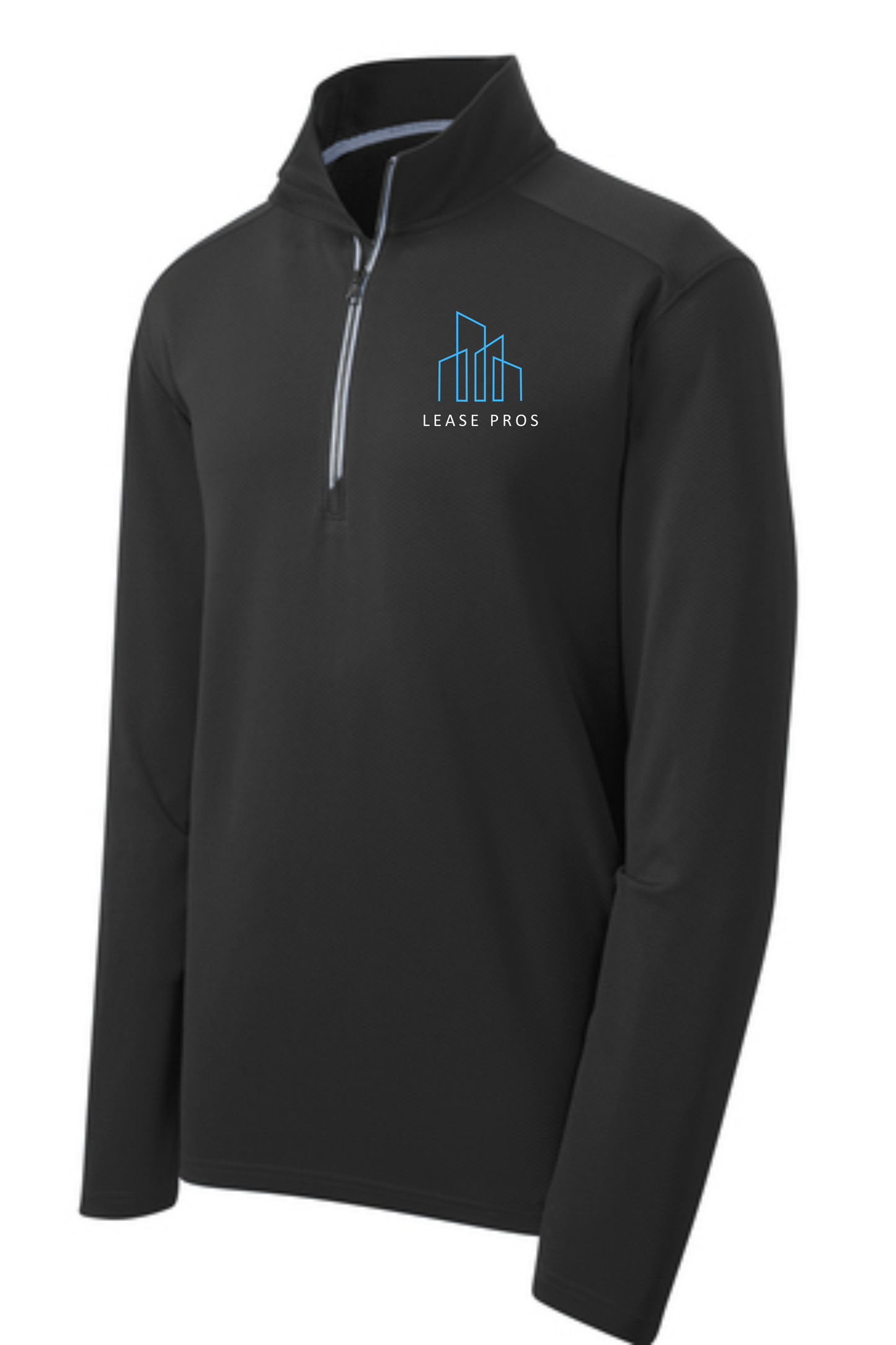 Sport-Tek Men's Black Textured 1/4-Zip Pullover - ST860