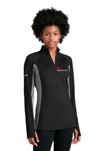 Sport-Tek Women's Black Sport-Wick Stretch 1/2-Zip Pullover - LST854